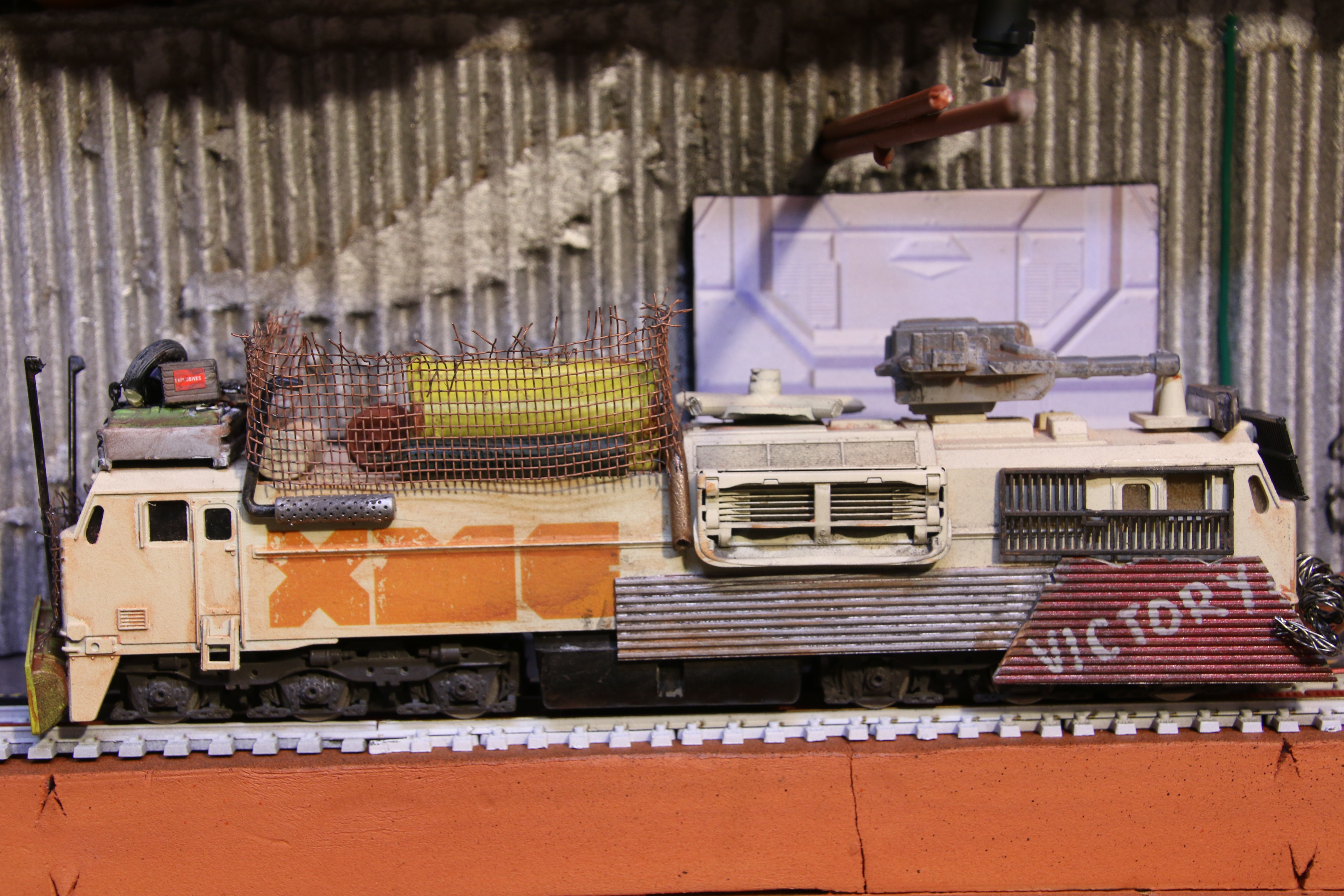 Sci-Fi model train locomotive kitbash